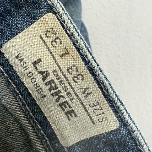 Diesel jeans mens 33x32 Fits 34x33 Blue Larkee Straight Whisker Vintage y2k - Picture 14 of 16